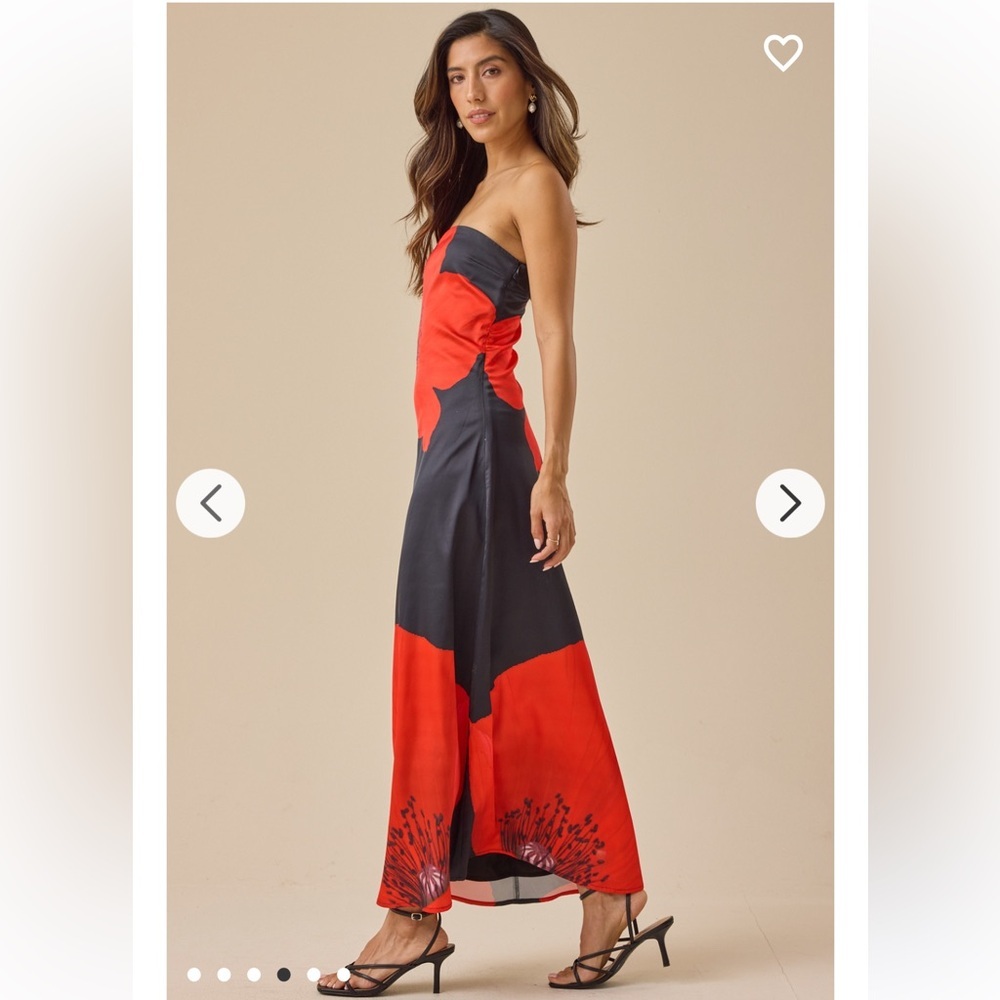 New with tags Altar’d State Alanna Floral Satin Maxi Dress - Picture 4 of 6